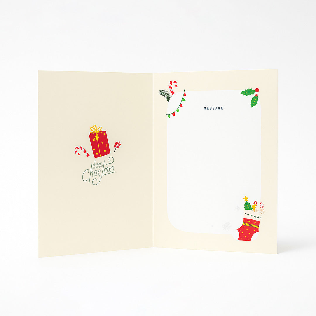 Greetings 3D Shaker Card – Elegant Christmas Stocking Design with Floating Stars