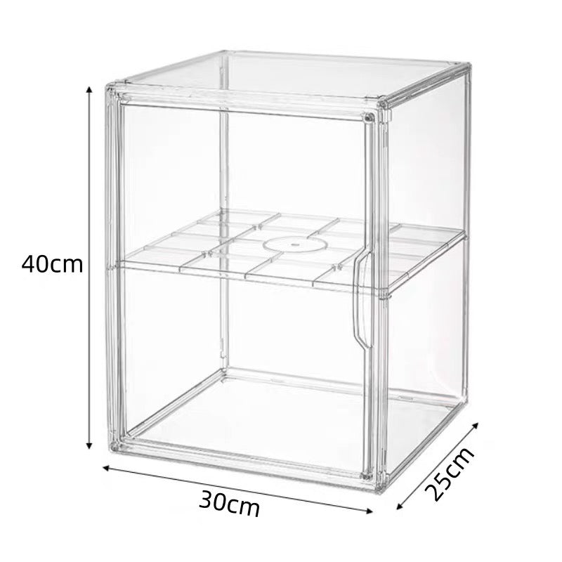 Transparent Acrylic Display Box Container with One Separate Panel