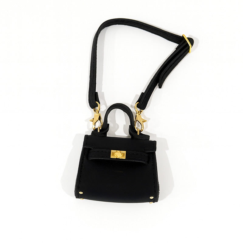 Labubu Outfit - Black Leather Bag