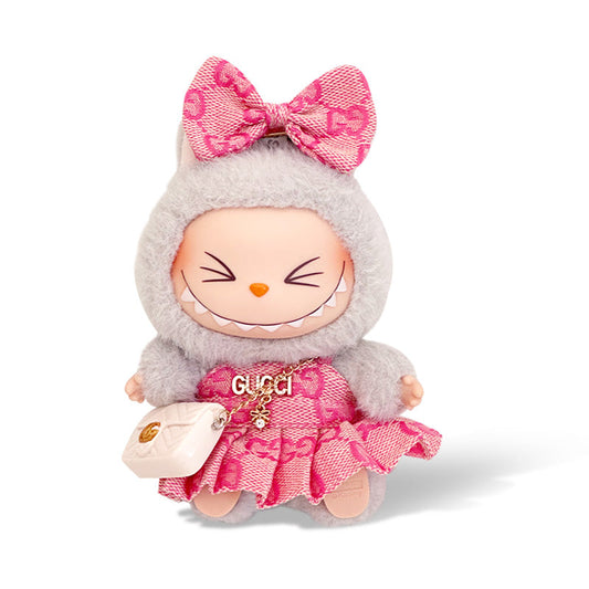 Labubu Outfit - Pink Bow + Pink Dress + Bag