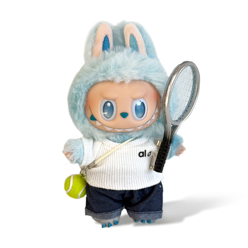 Labubu Outfit - Top + Tennis Skirt + Tennis Racket + Tennis Ball