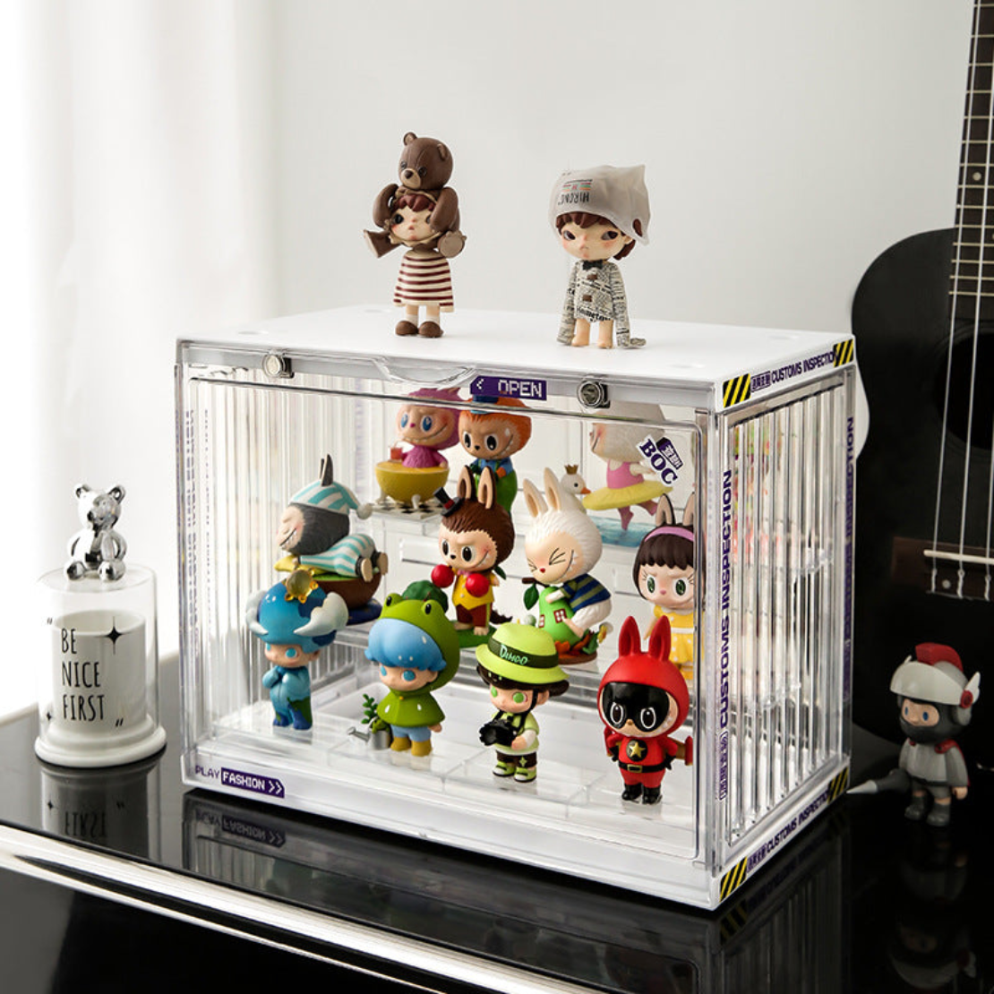 Three-Level Collectibles Display Box - Transparent