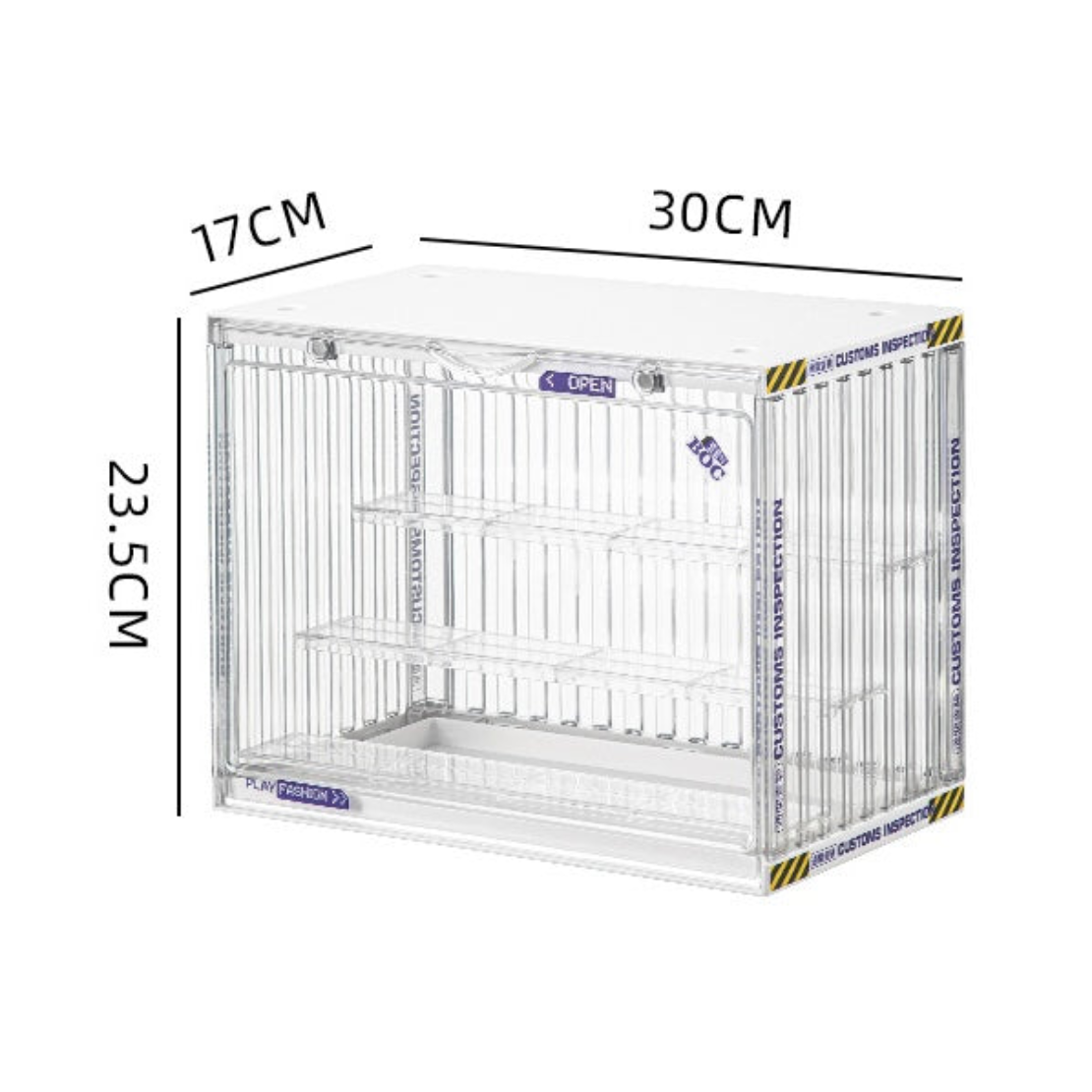 Three-Level Collectibles Display Box - Transparent