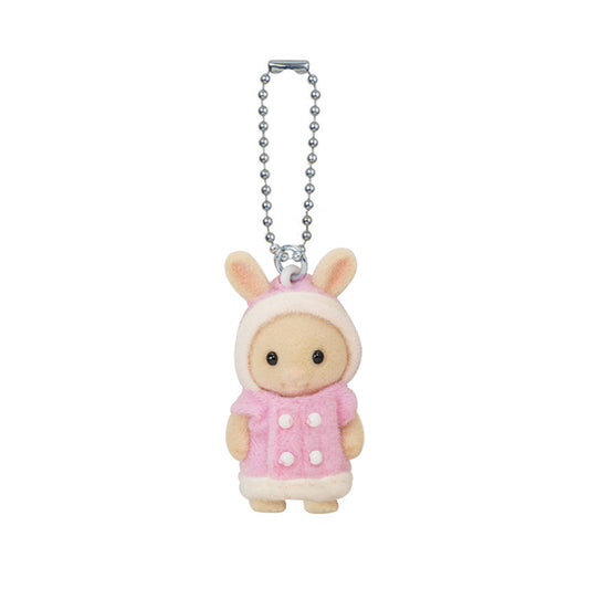 Sylvanian Families Fluffy Parka Milk Rabbit Baby Keychain