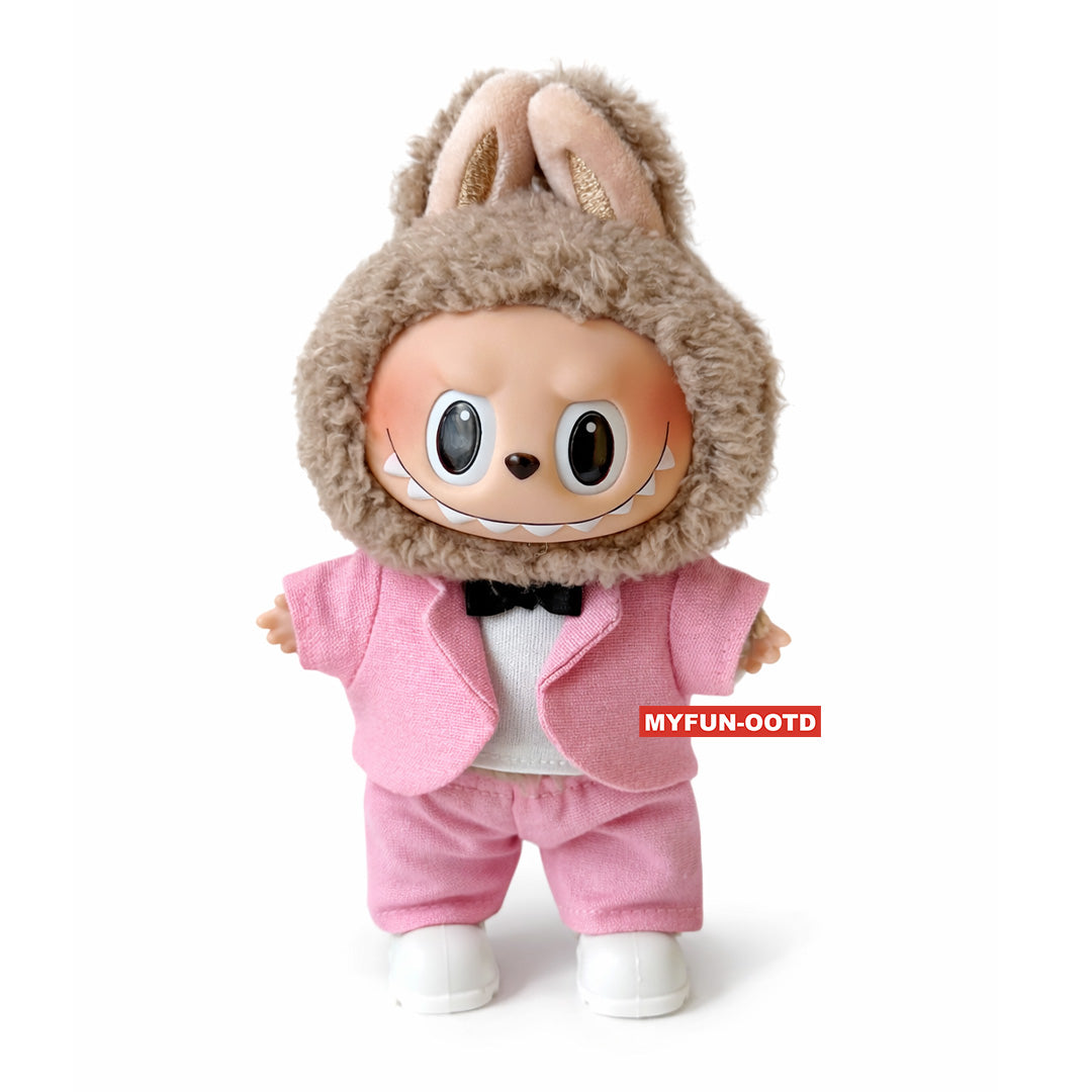 Labubu Outfit - Pink suit + white shoes