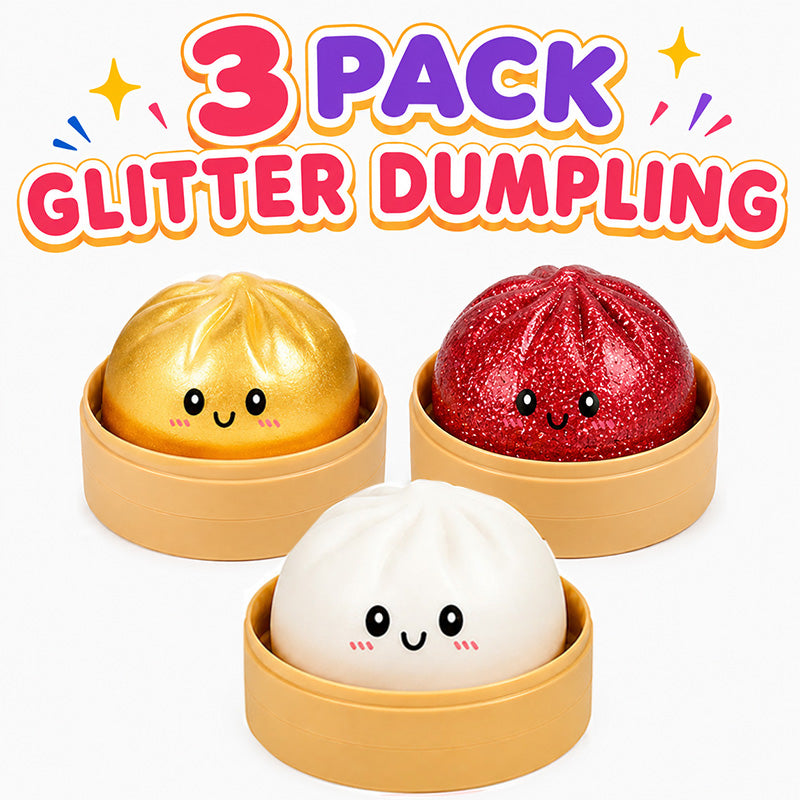 Viral Mystery Glitter Dumpling Squishy 3 Pack | AU STOCK
