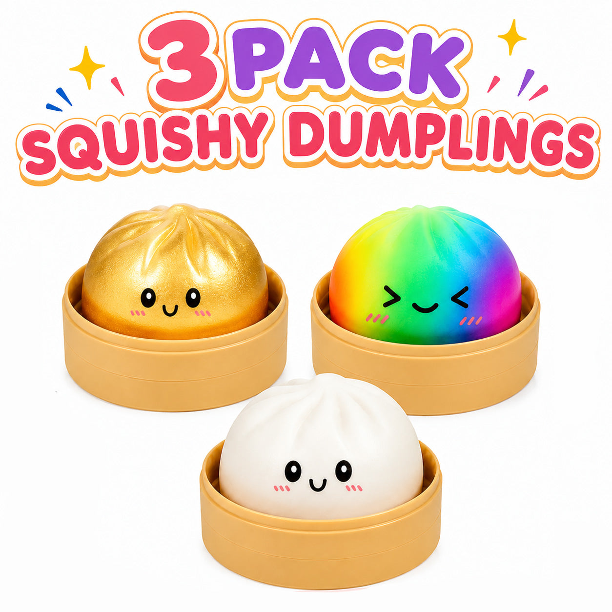 Viral Mystery Dumpling Squishy 3 Pack AU STOCK
