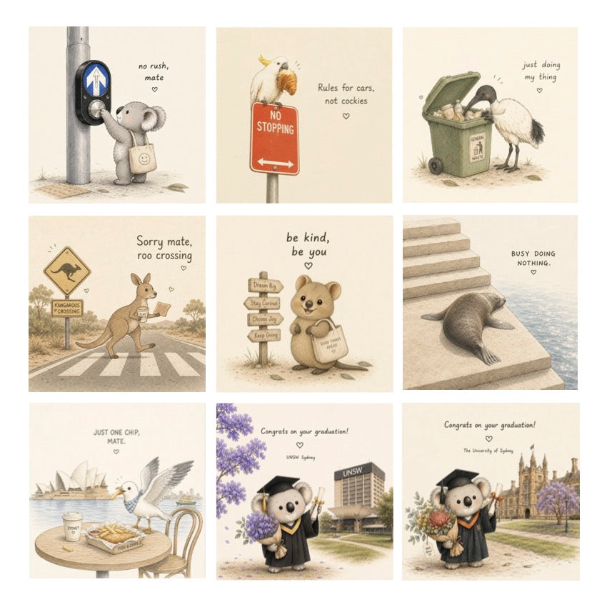 Australia Art Postcard Collection – Set of 9