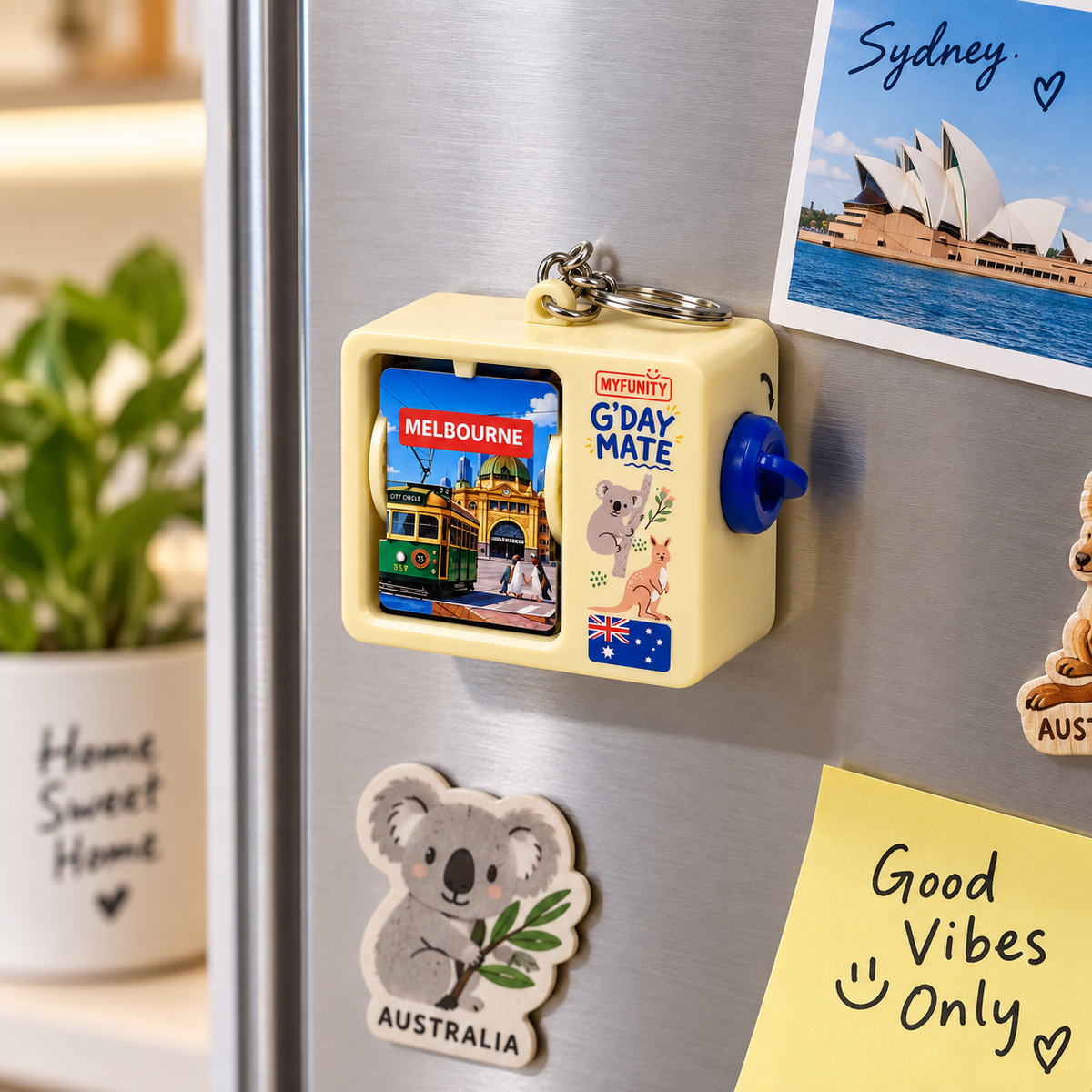 Australia Travel Flipbook Magnet Keychain Souvenir