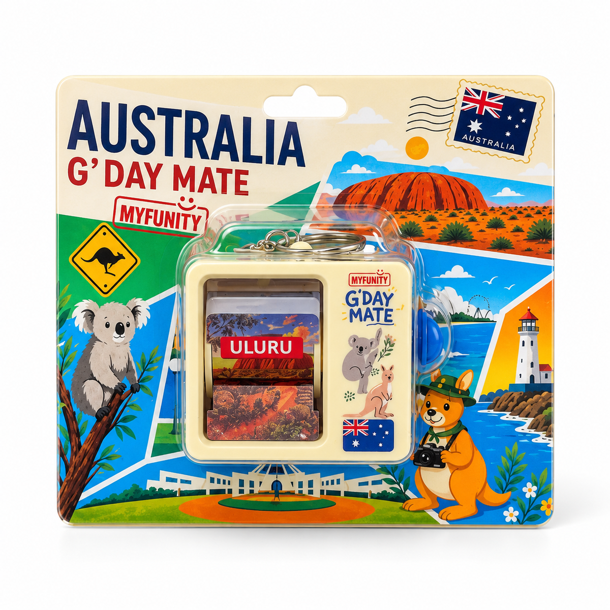 Australia Travel Flipbook Magnet Keychain Souvenir