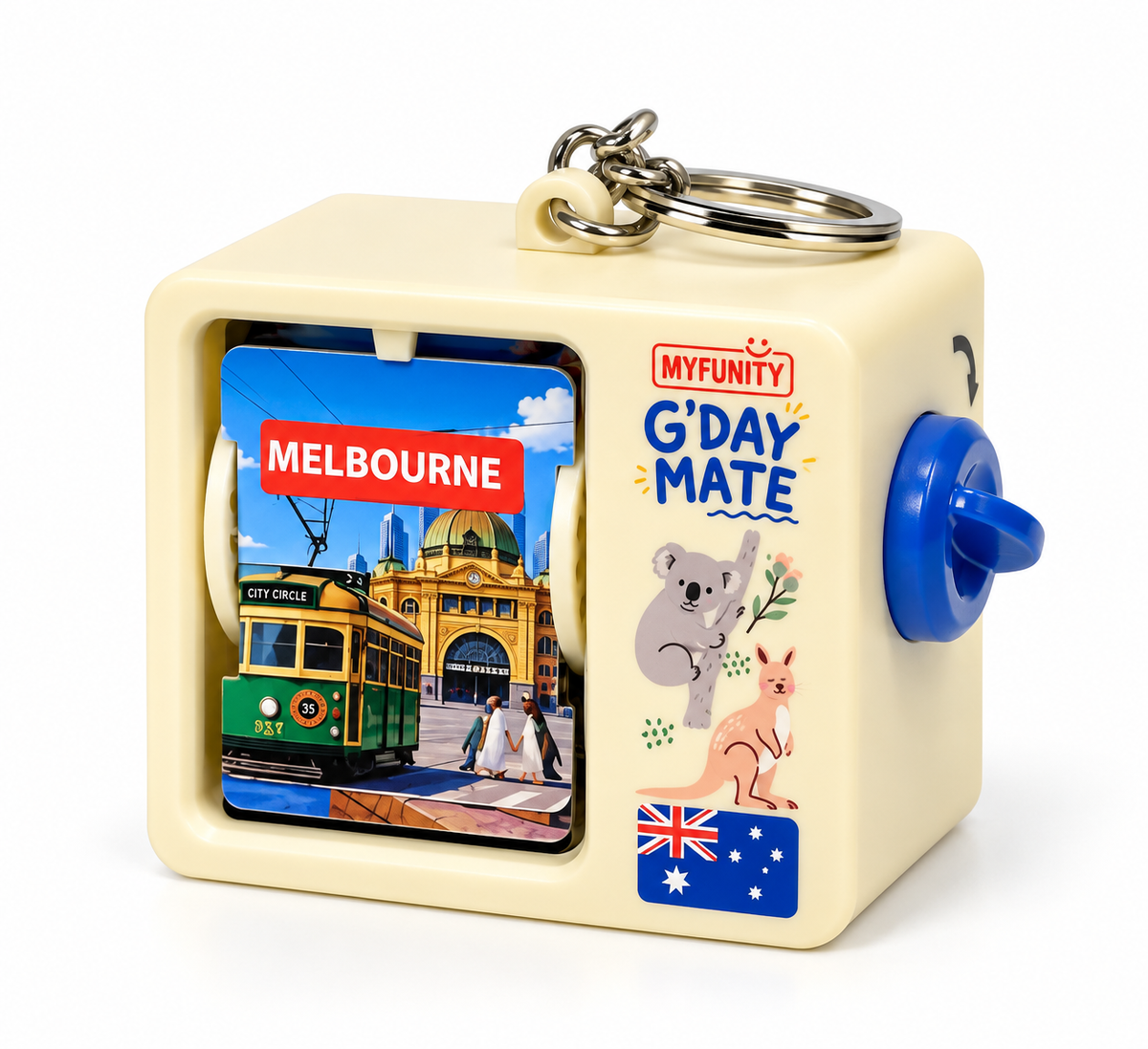 Australia Travel Flipbook Magnet Keychain Souvenir