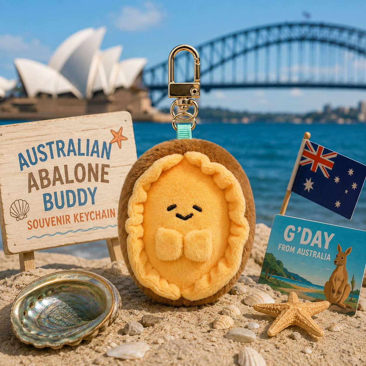 Australian Abalone Buddy Souvenir Keychain