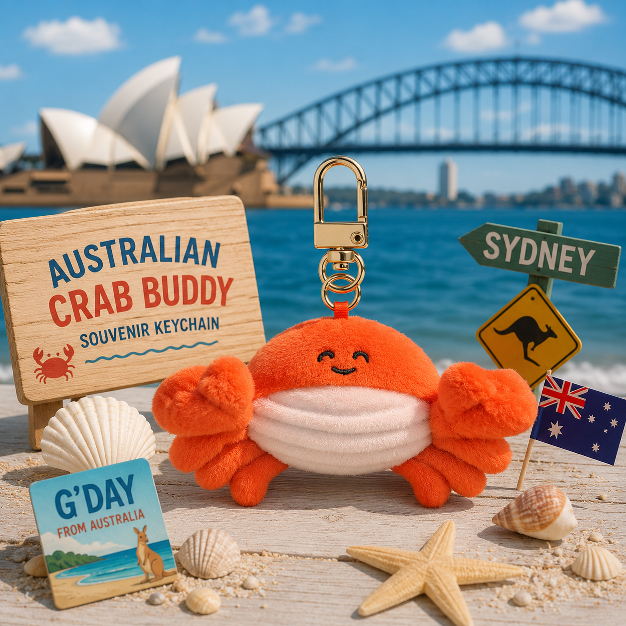 Australian Crab Buddy Souvenir Keychain