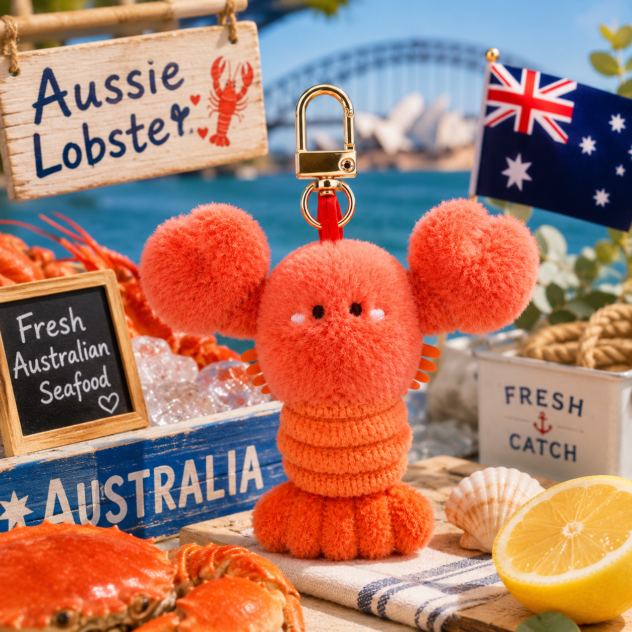 Australian Lobster Buddy Souvenir Keychain
