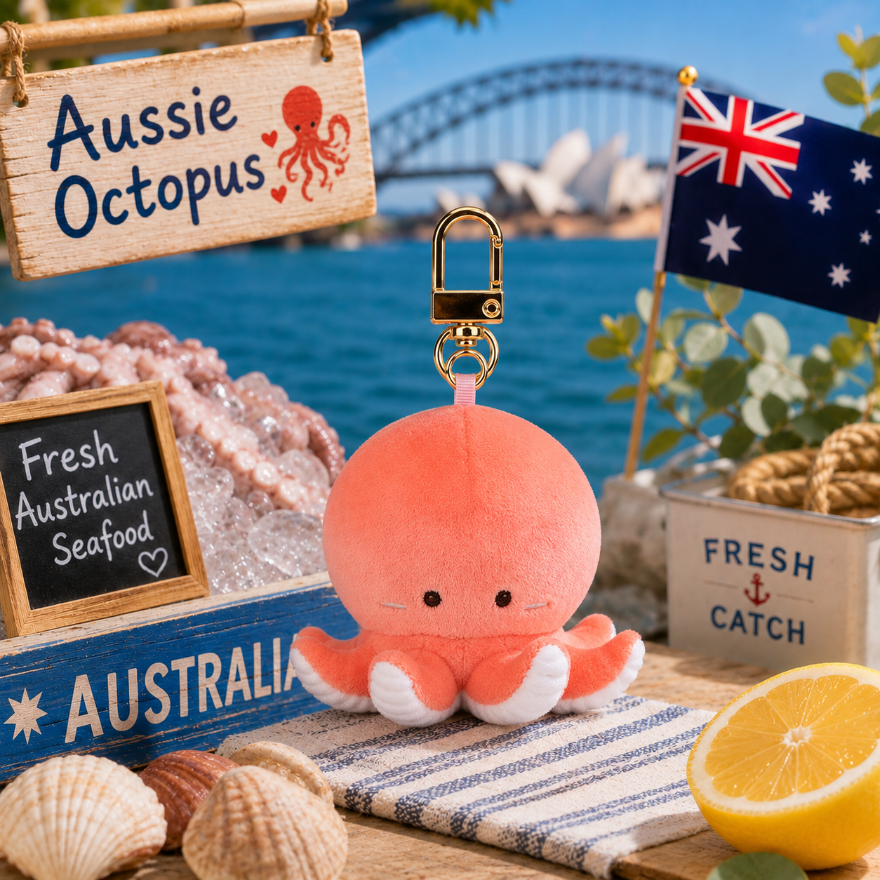 Australian Octopus Buddy Souvenir Keychain