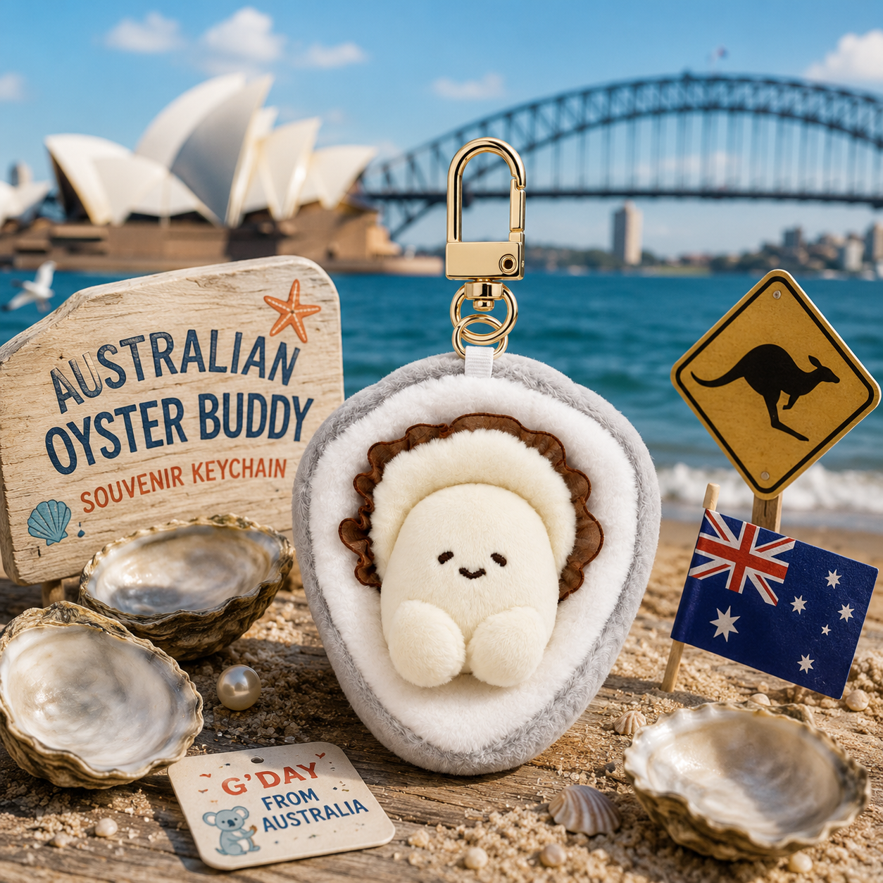 Australian Oyster Buddy Souvenir Keychain