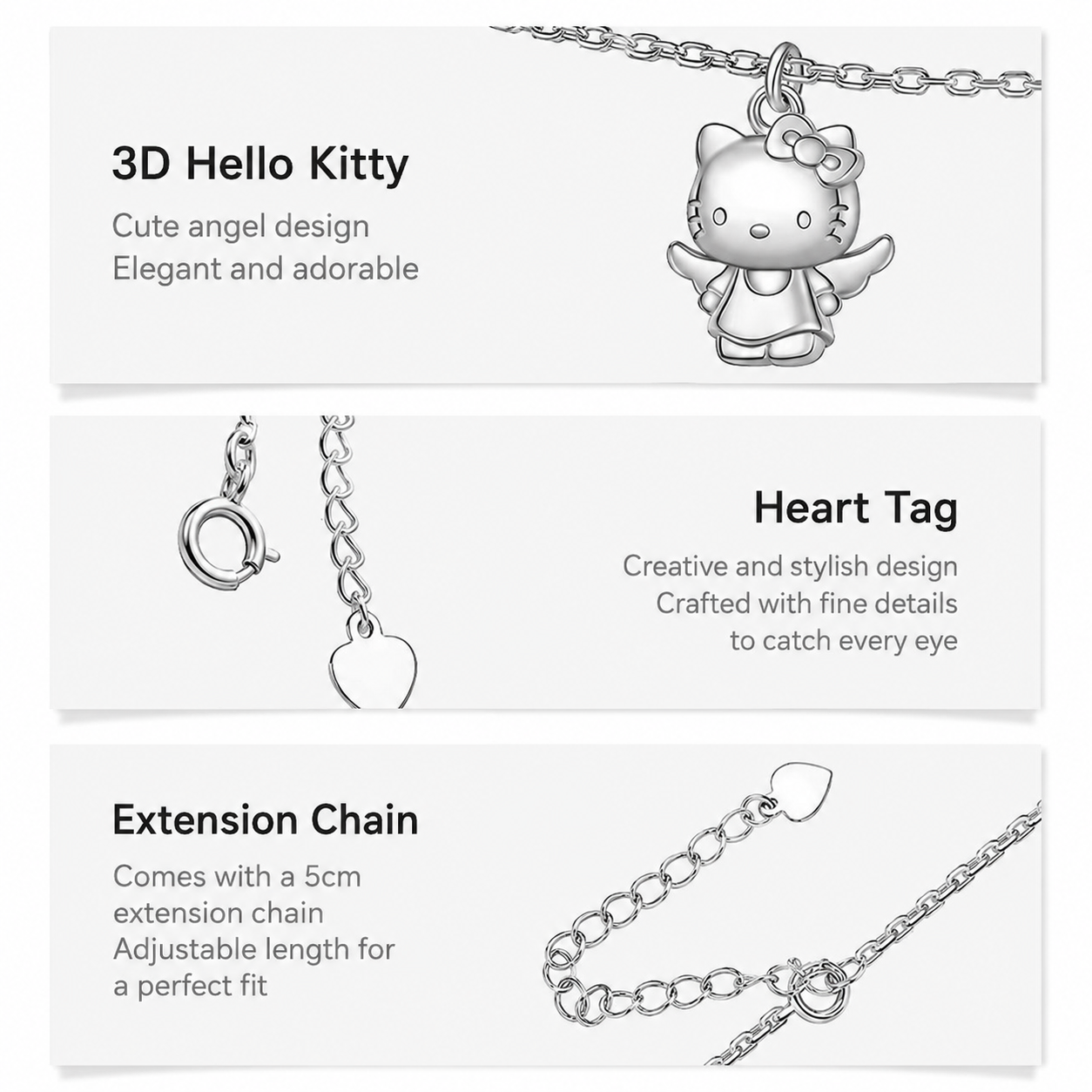 Authentic Hello Kitty 925 Sterling Silver Necklace