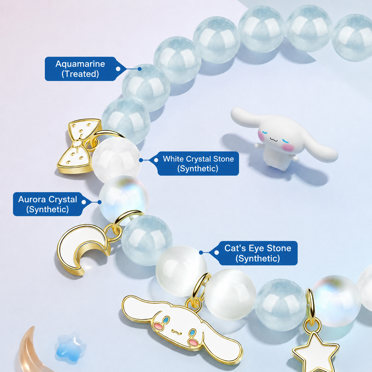 Authentic Cinnamoroll Blue Crystal Bracelet