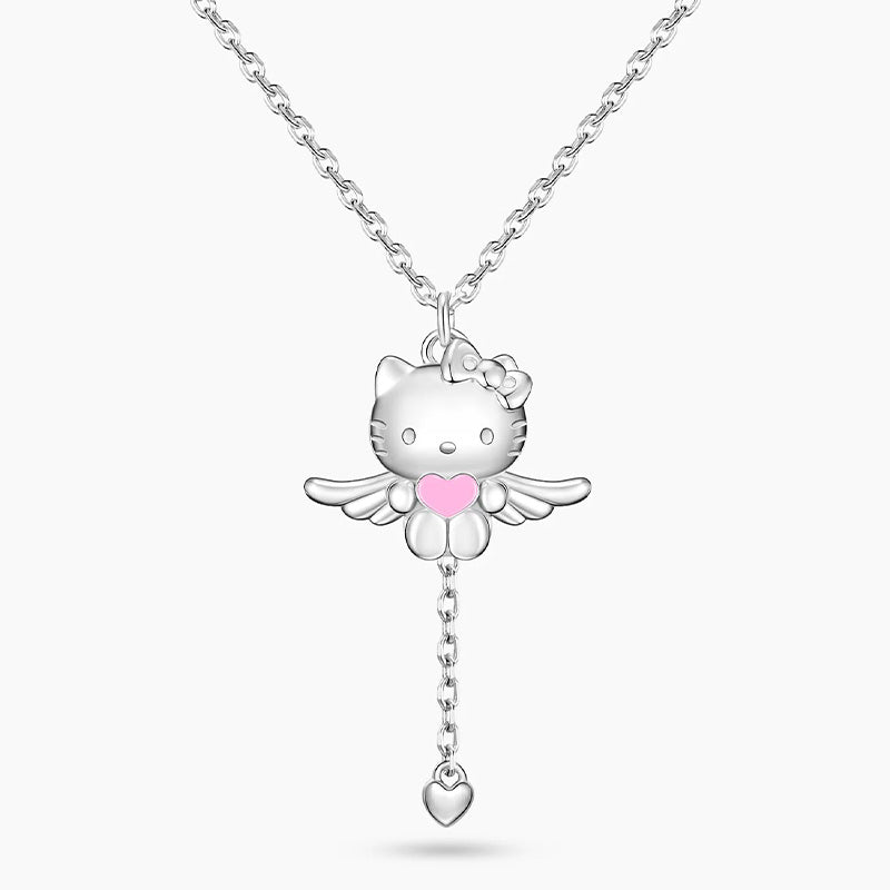 Authentic Hello Kitty Pink Wings 925 Sterling Silver Necklace