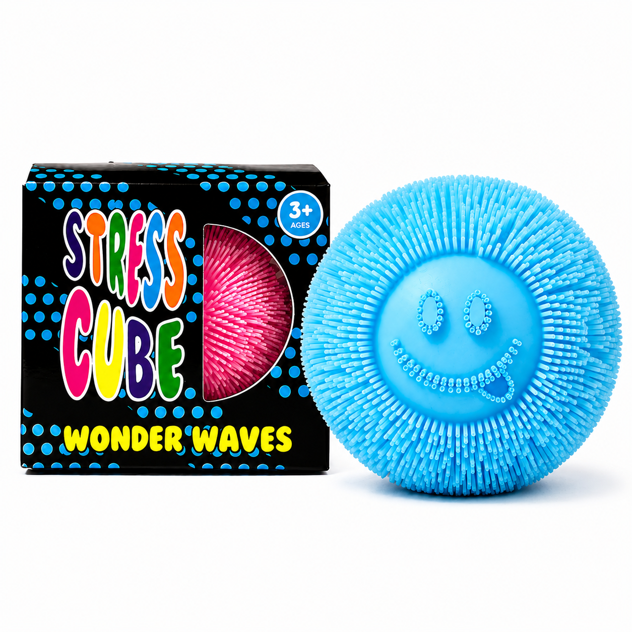 Blue Smiley Puffer Ball Sensory Stress Toy