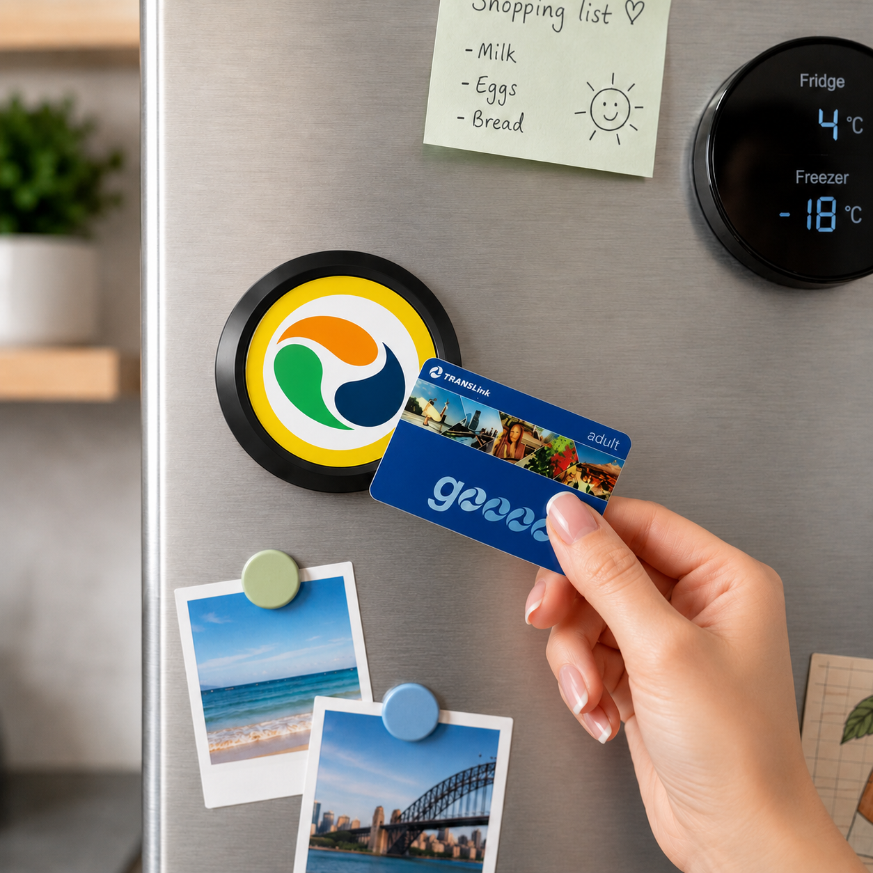 Brisbane go card Tap-On Fridge Magnet with Light | Australian Souvenir