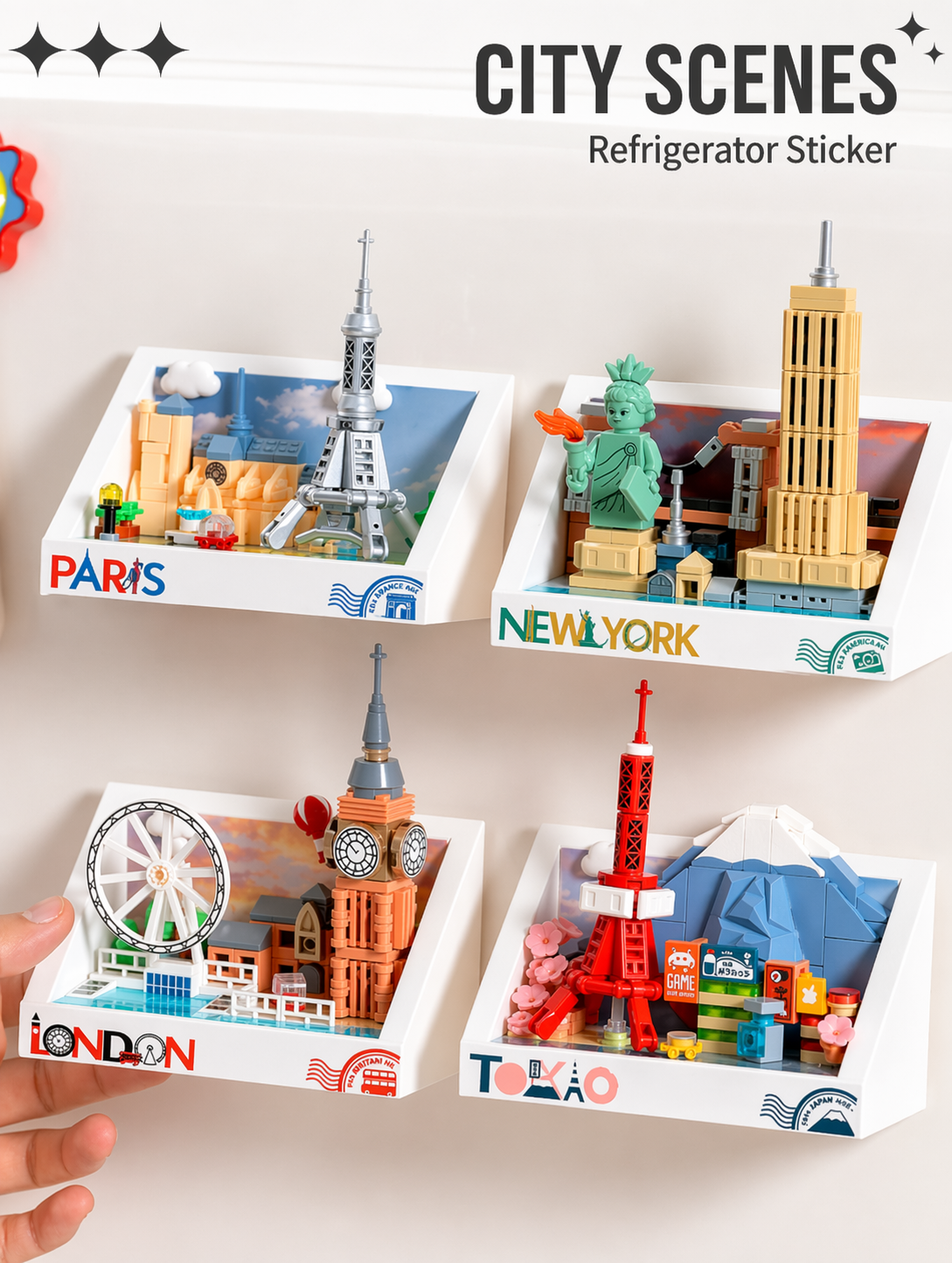 Cityscape Memory - Mini City Fridge Magnet Display
