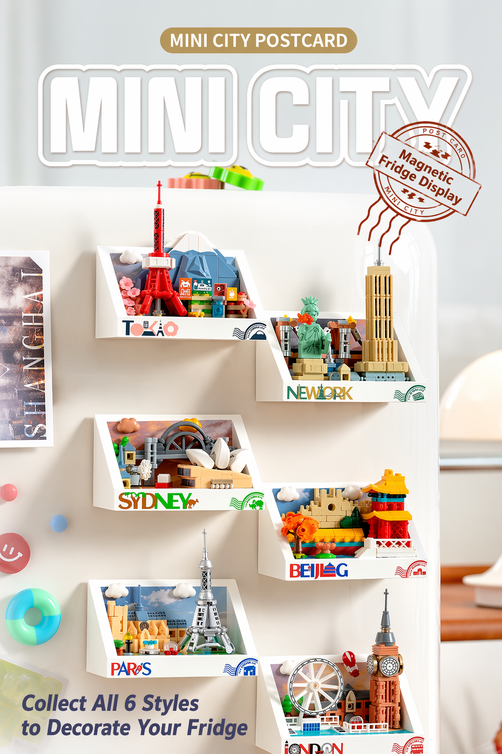 Cityscape Memory - Mini City Fridge Magnet Display