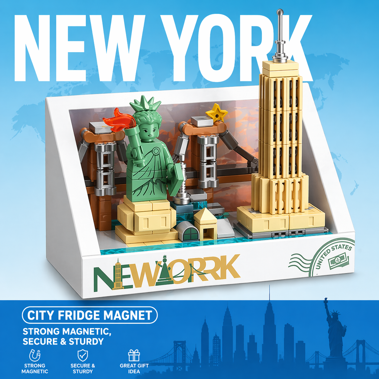 Cityscape Memory - Mini City Fridge Magnet Display