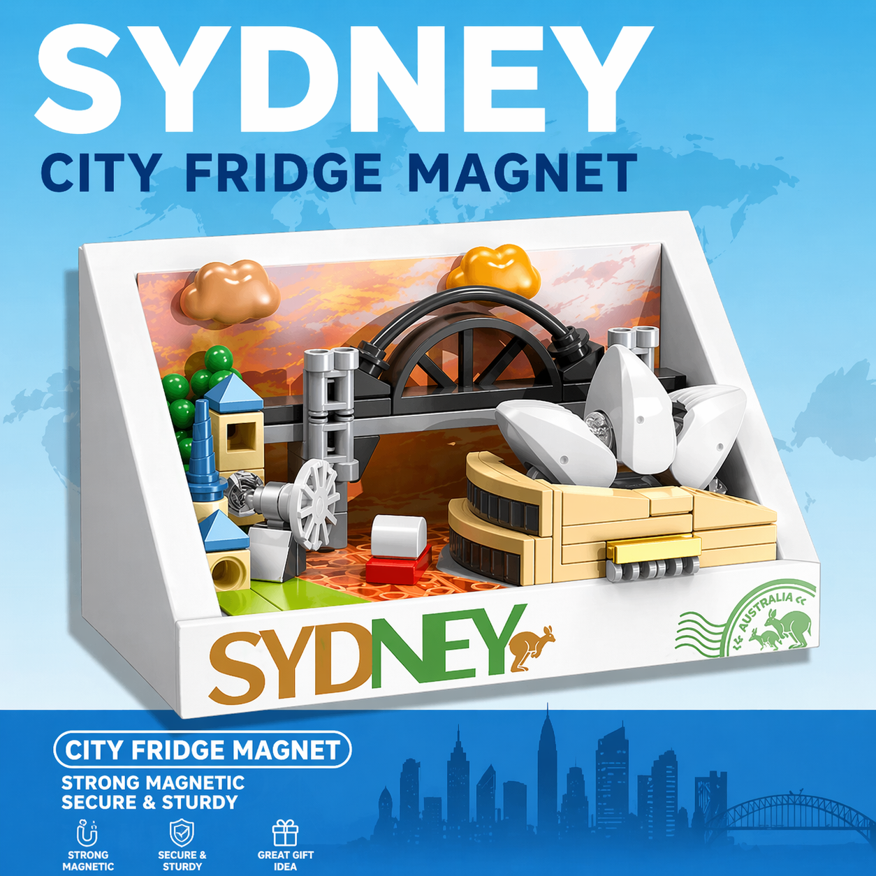 Cityscape Memory - Mini City Fridge Magnet Display