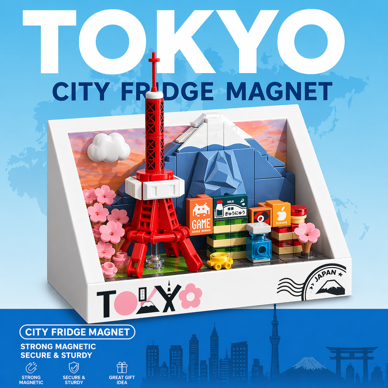 Cityscape Memory - Mini City Fridge Magnet Display