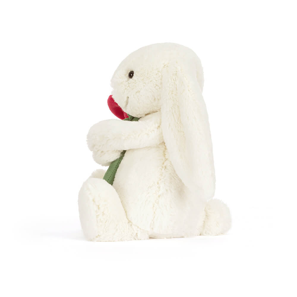Jellycat Cream Bunny with Rose 31cm
