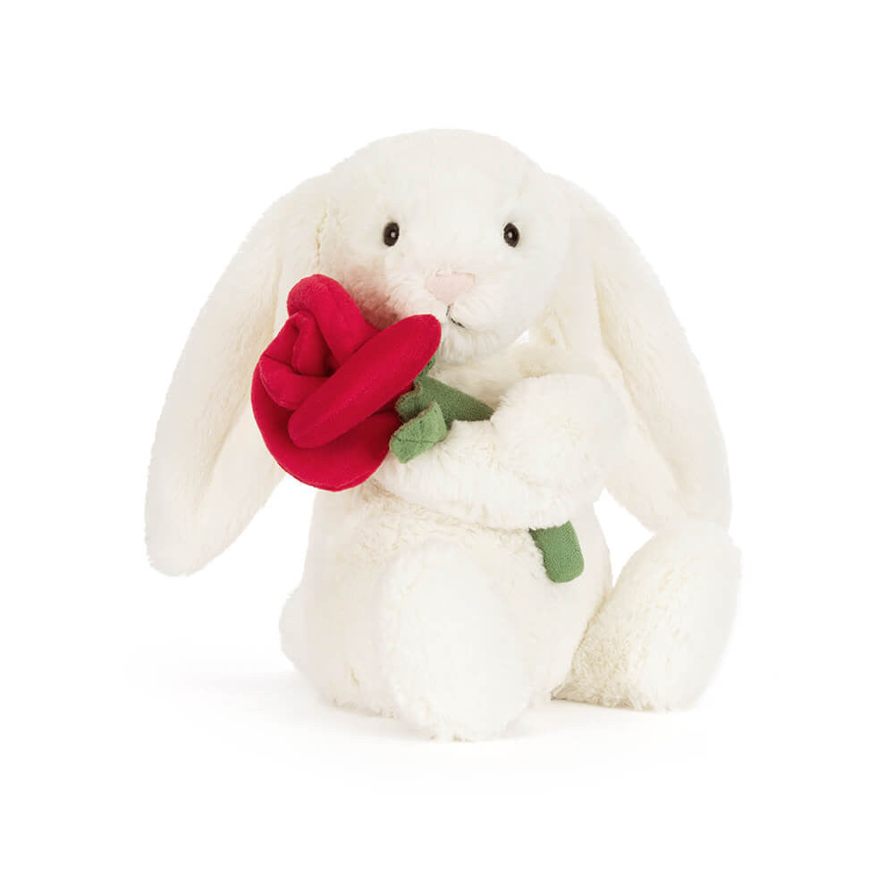 Jellycat Cream Bunny with Rose 31cm