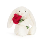 Jellycat Cream Bunny with Rose 31cm