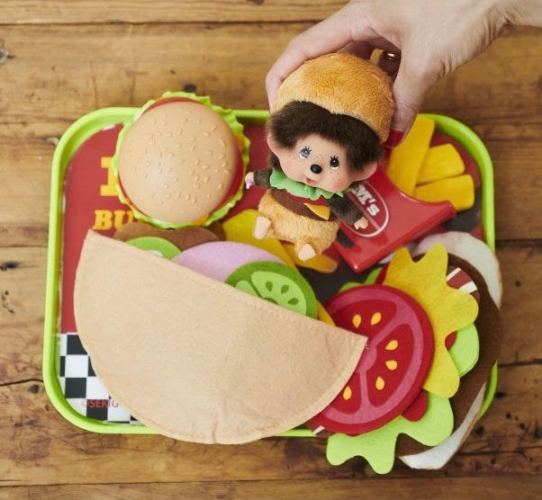 Authentic Monchhichi Hamburger Series Keychain (Pre-order 1 week arrive)