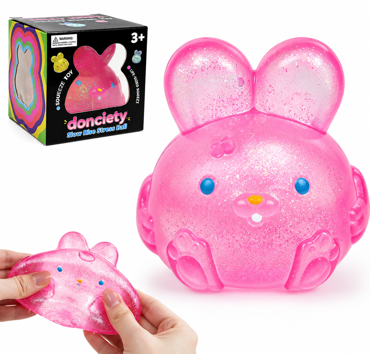 Glitter Bunny Squishy Sensory Toy | AU STOCK