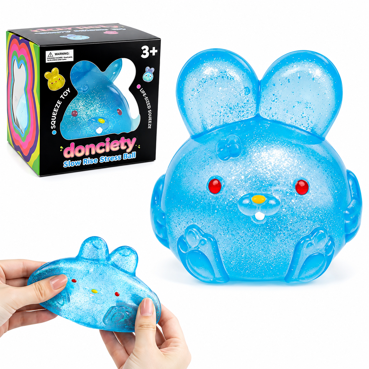 Glitter Bunny Squishy Sensory Toy | AU STOCK