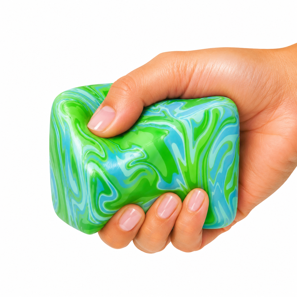 Green Marble Cube Stress Relief Squishy