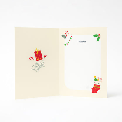 Greetings 3D Shaker Card – Elegant Christmas Stocking Design with Floating Stars