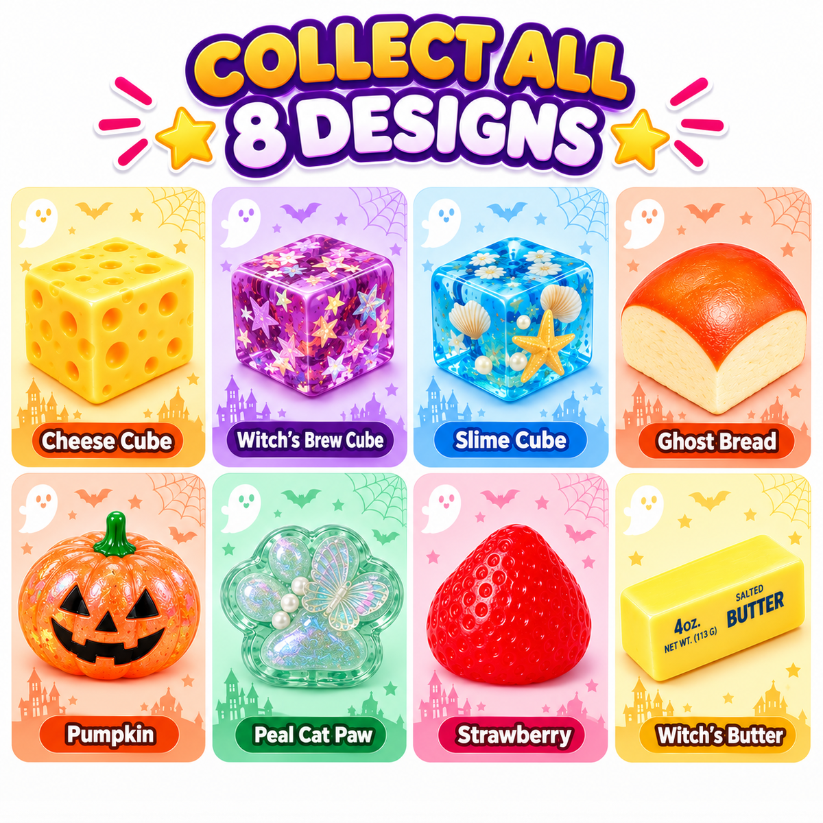 Halloween Squishy Fun Box – 8PCS Sensory Toy Gift Set