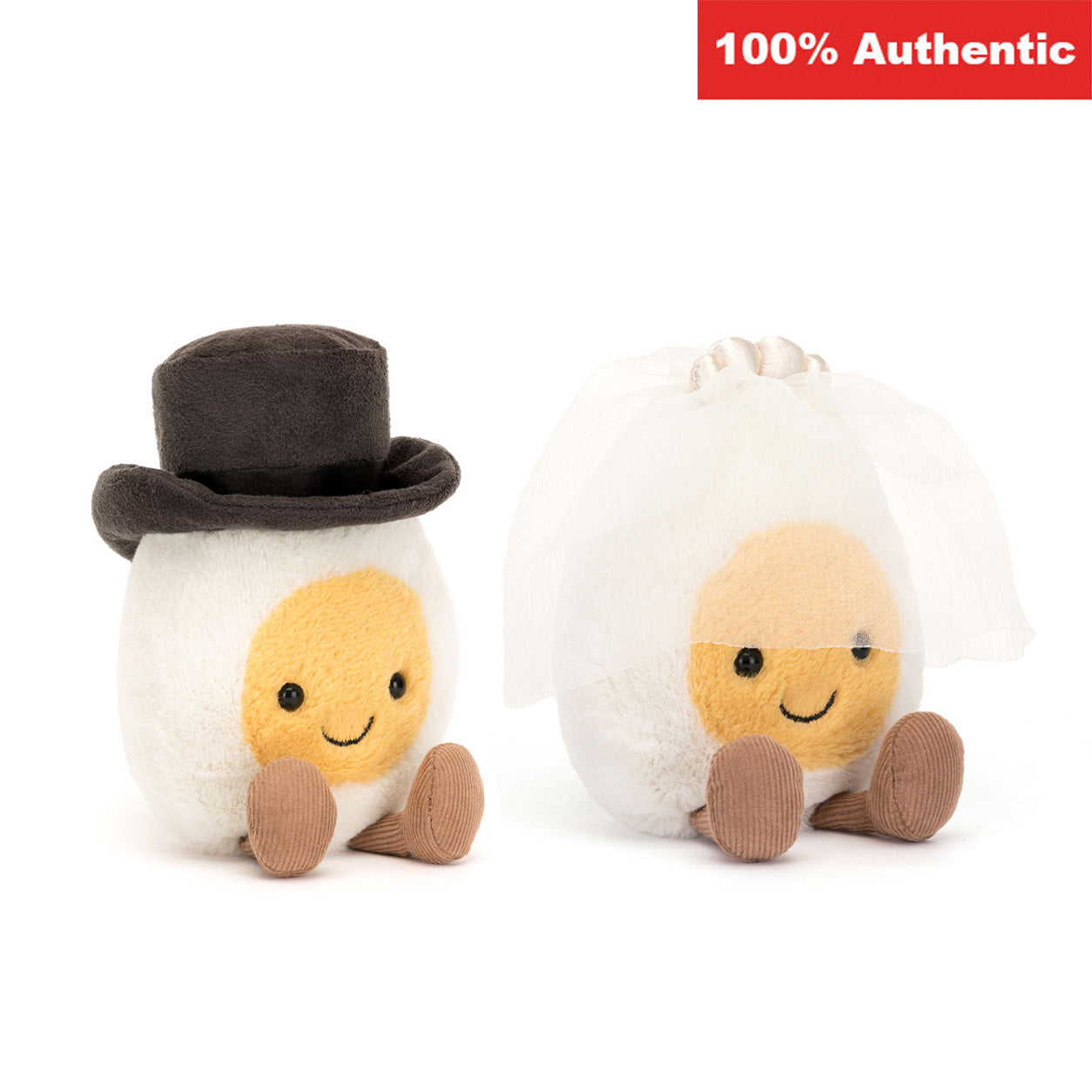 Jellycat Amuseables Boiled Egg Groom & Bride Plush | Authentic