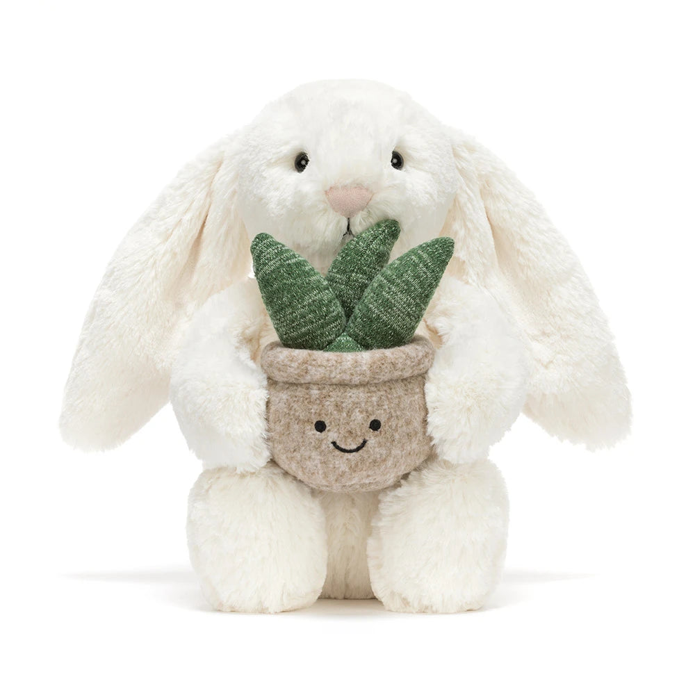 Jellycat Cream Bunny with Plant Medium 31CM