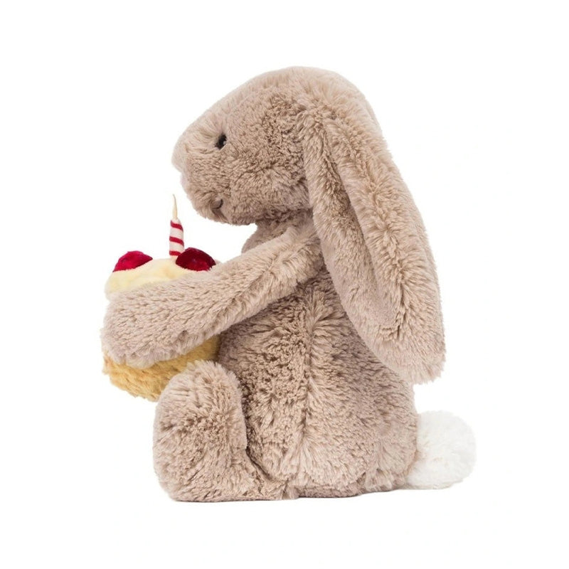 Jellycat Bashful Beige Bunny 'Birthday' Medium 31cm
