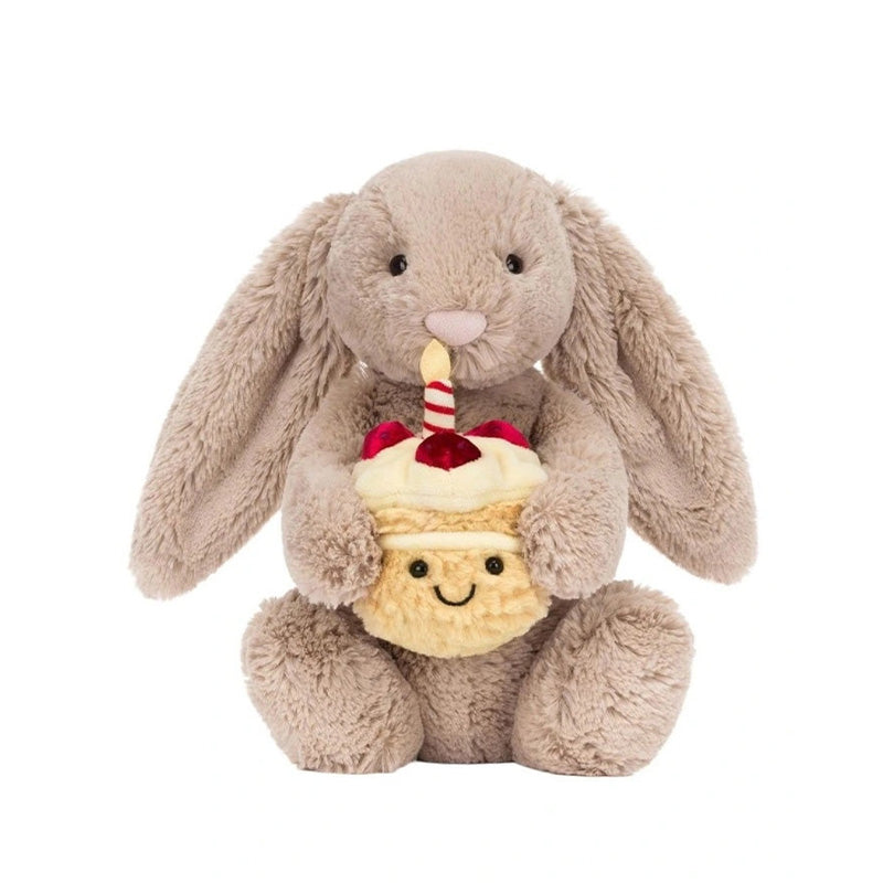 Jellycat Bashful Beige Bunny 'Birthday' Medium 31cm