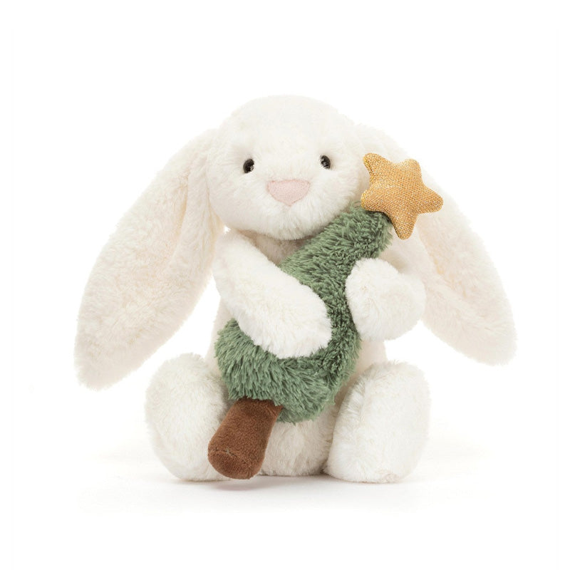 Jellycat Bashful Bunny with Christmas Tree 18CM