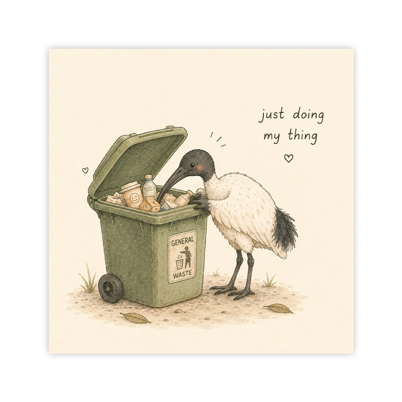 Just Doing My Thing – Bin Chicken Postcard