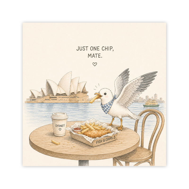 Just One Chip Mate - Seagull Postcard