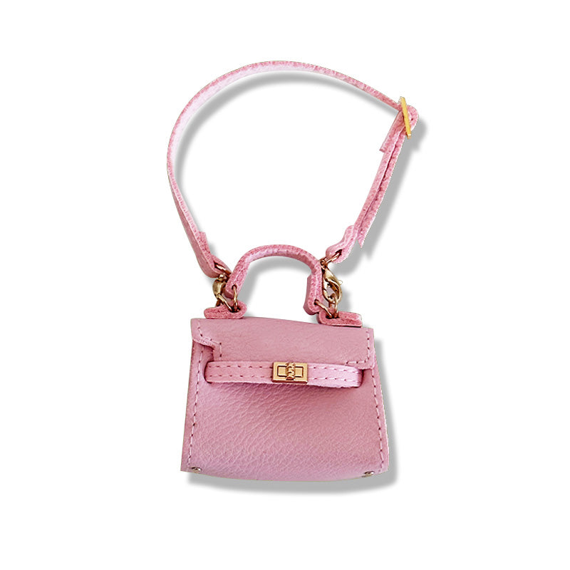 Labubu Fashion Outfit - Labubu Pink Leather H Style Bag