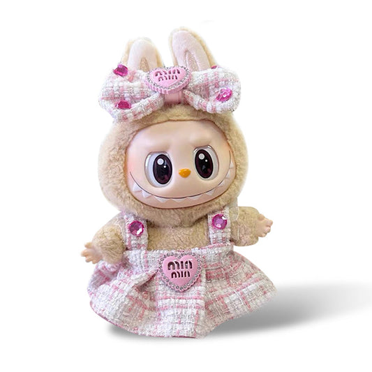 Labubu Outfit - Pink Skirt + Bow
