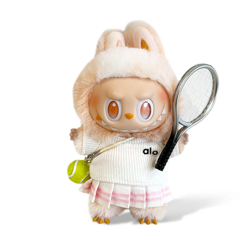 Labubu Outfit - Top + Tennis Skirt + Tennis Racket + Tennis Ball