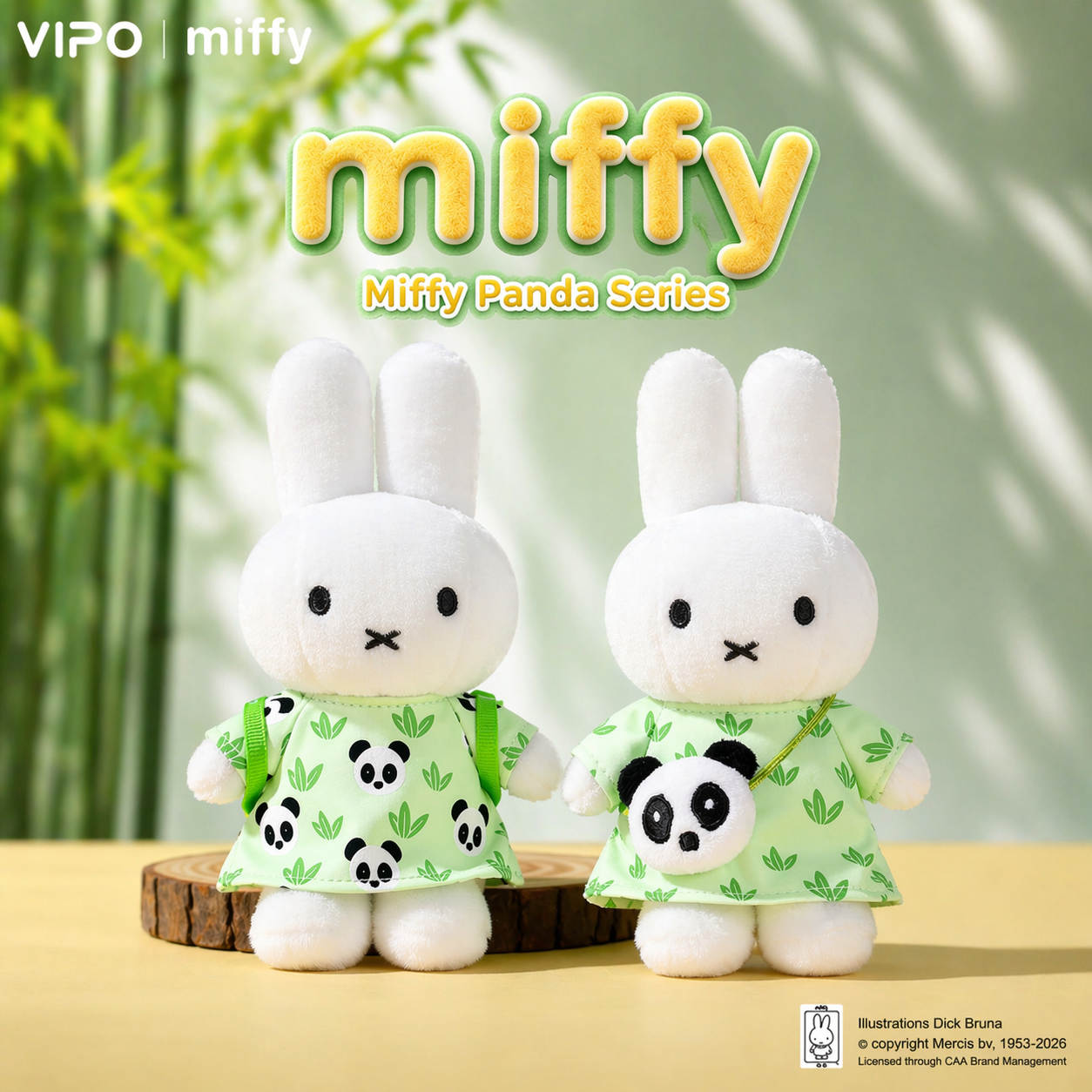 VIPO Miffy Panda Series Plush Keychain